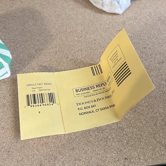 NWT Dooney & Bourke Large Striped Sena Frame Wallet in Sea Foam - Picture 9 of 9